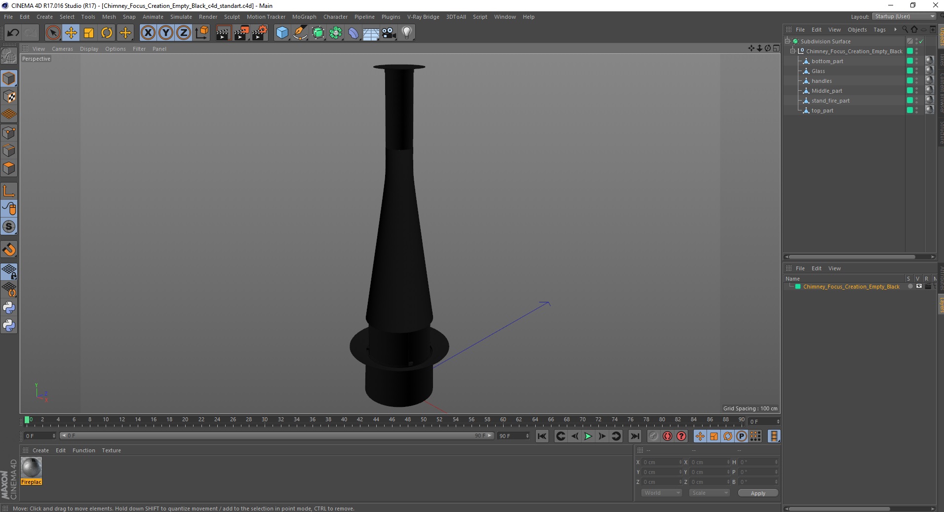 Chimney Focus Creation Empty Black 3D model