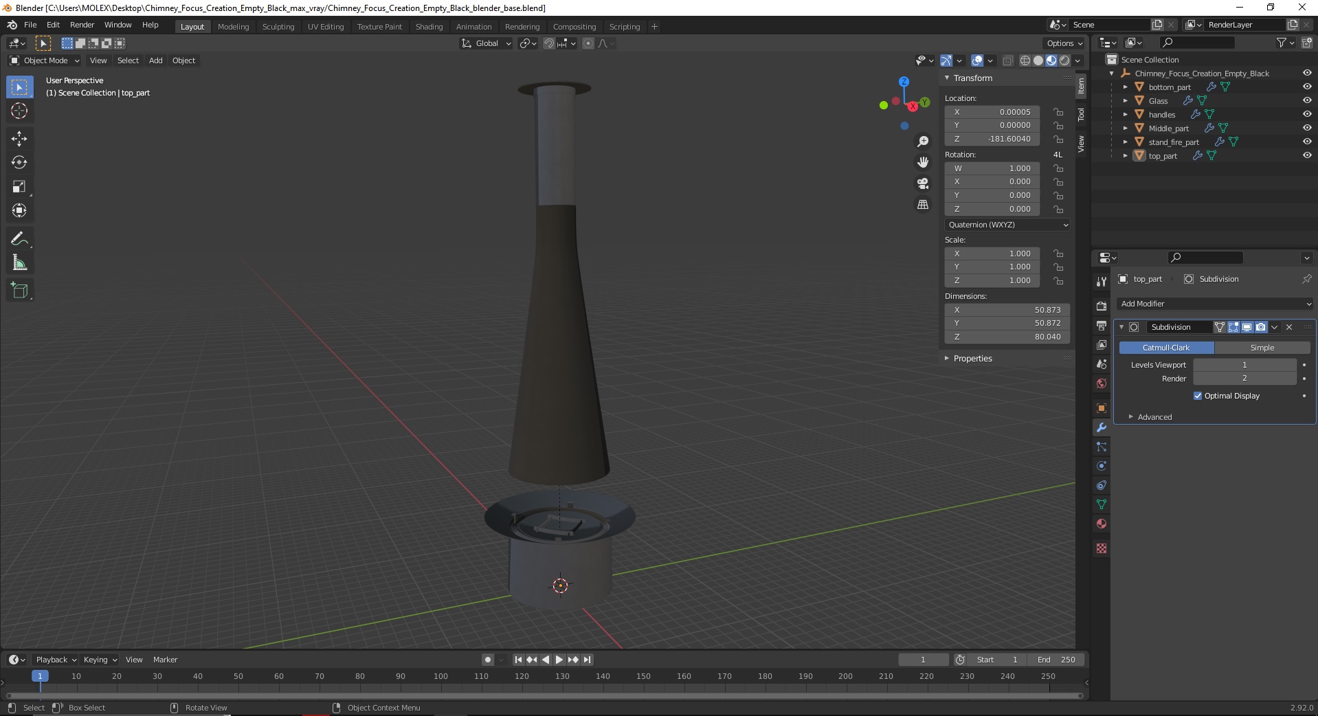 Chimney Focus Creation Empty Black 3D model