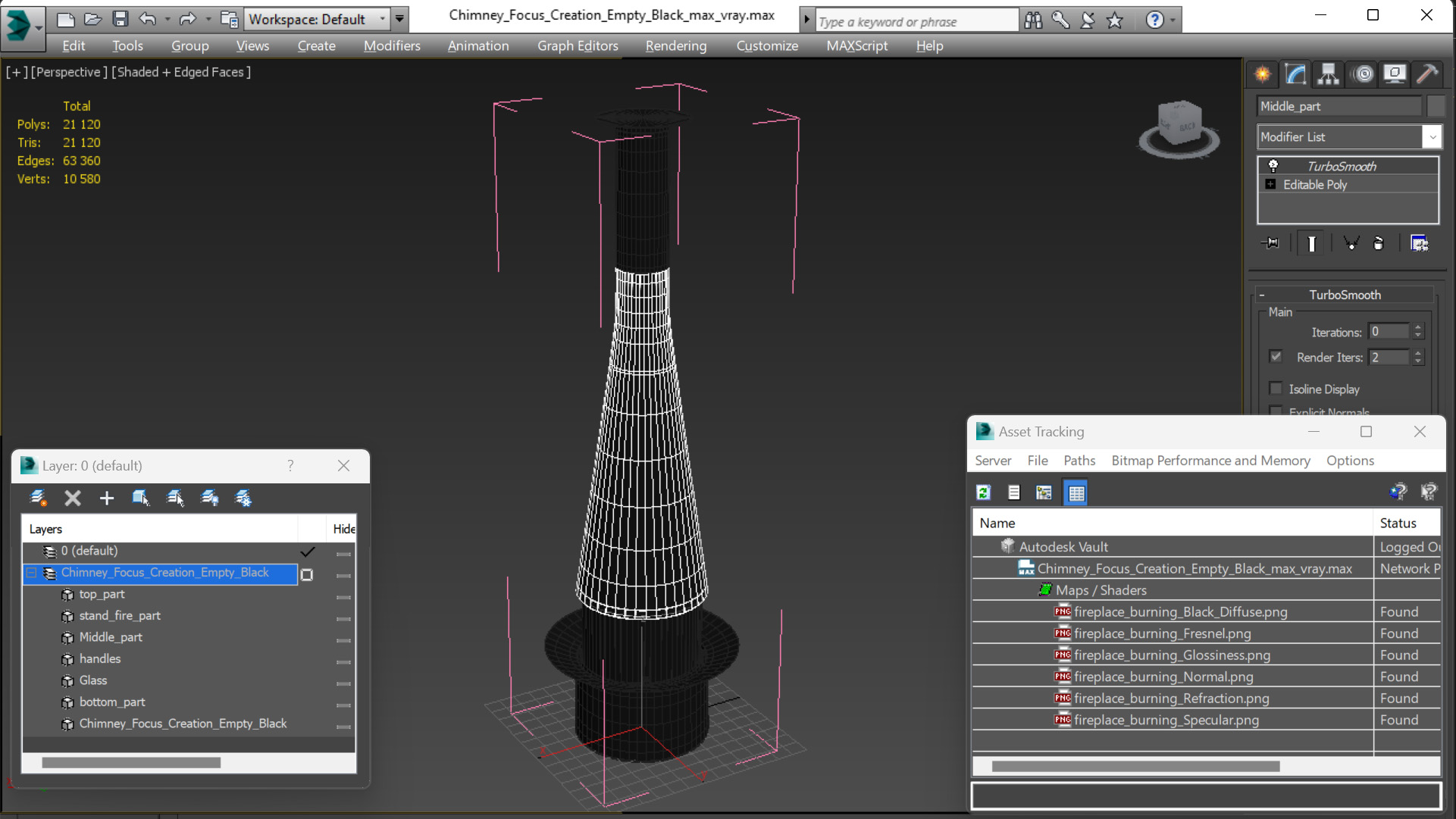 Chimney Focus Creation Empty Black 3D model