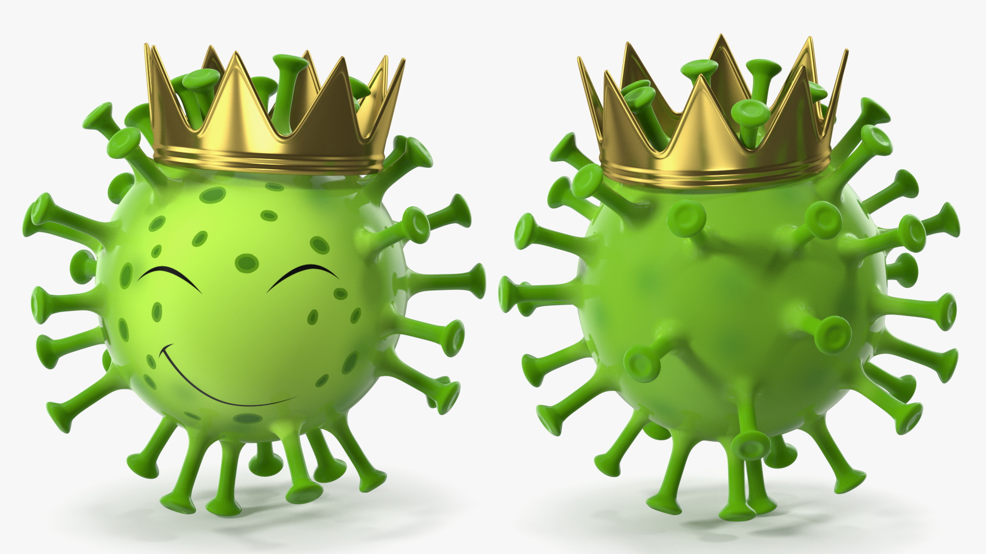 Covid Emoji with Crown 3D