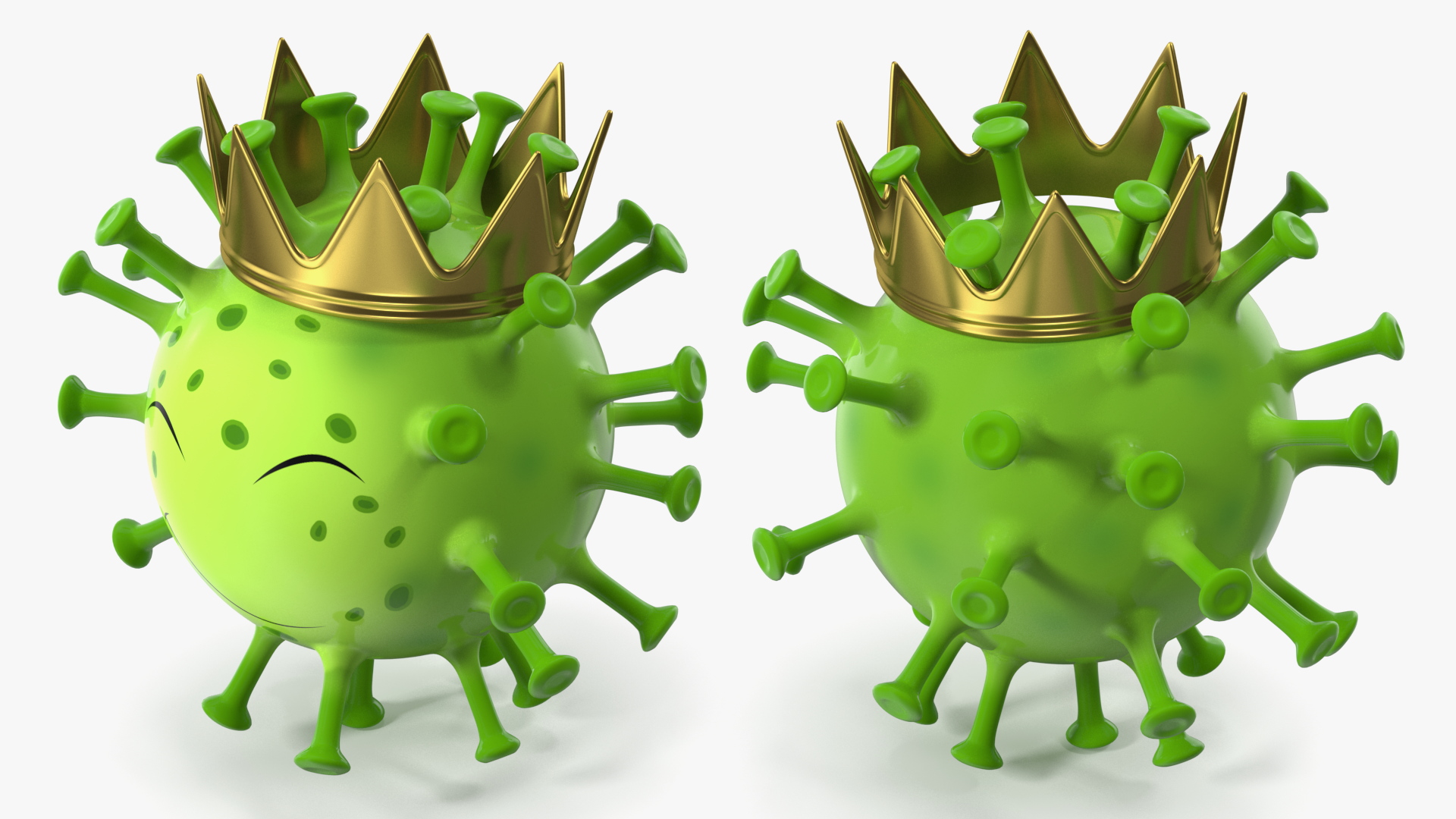 Covid Emoji with Crown 3D