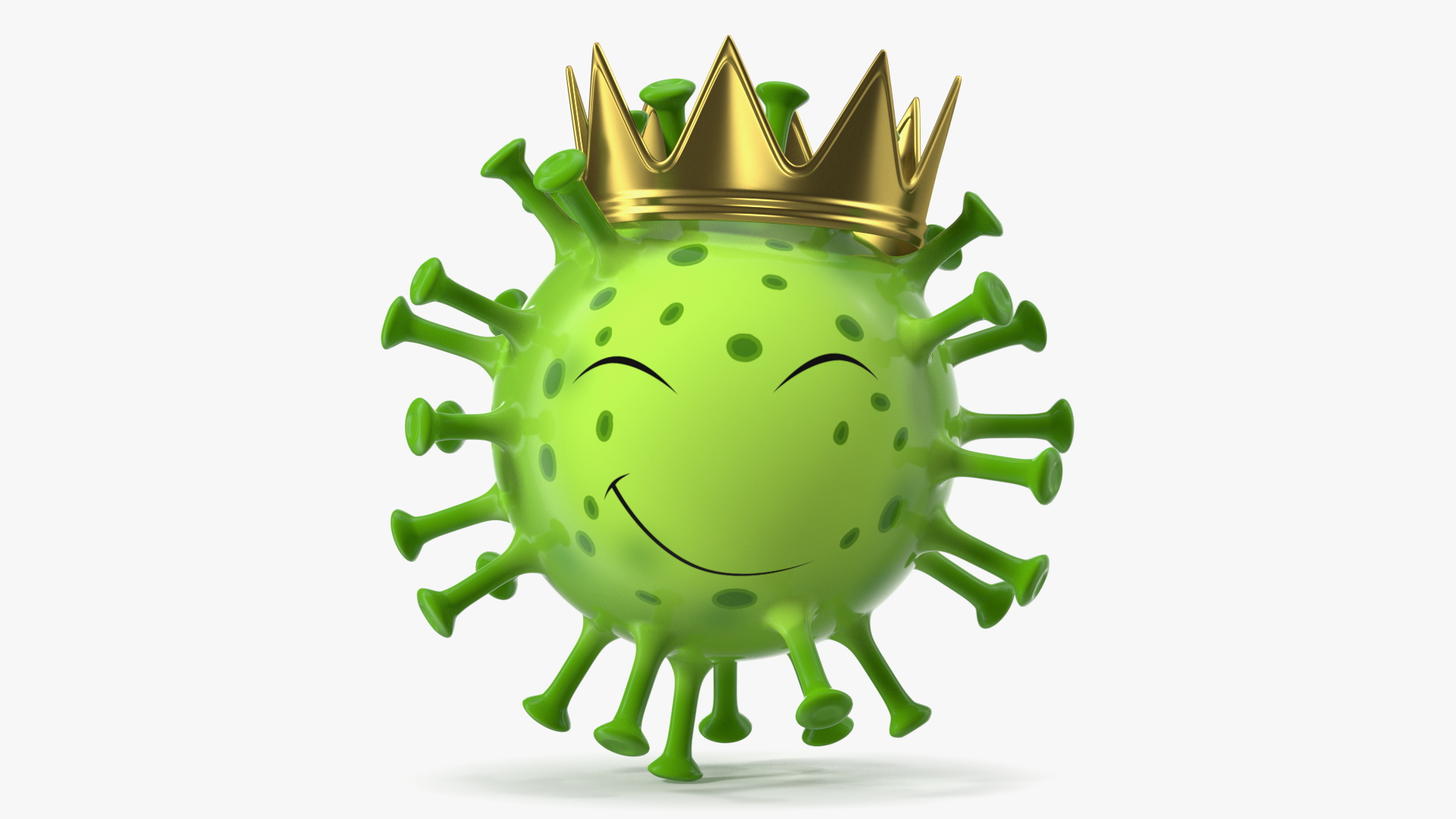 Covid Emoji with Crown 3D