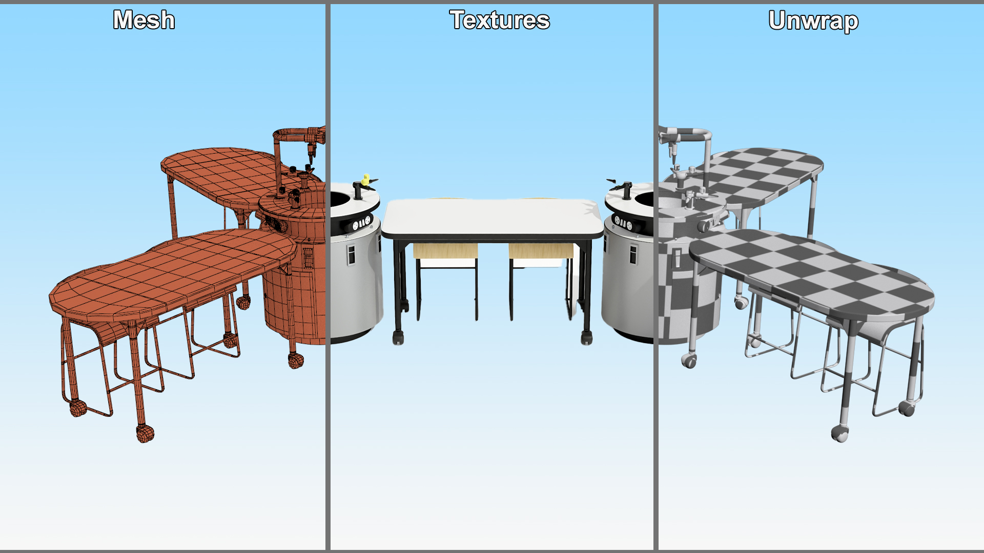 3D Modular Table Set for Chemistry Classroom