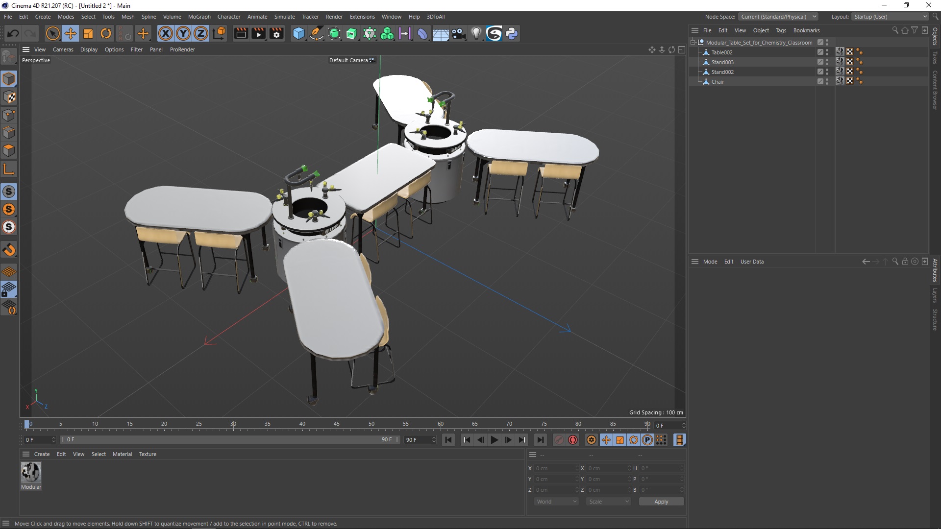 3D Modular Table Set for Chemistry Classroom