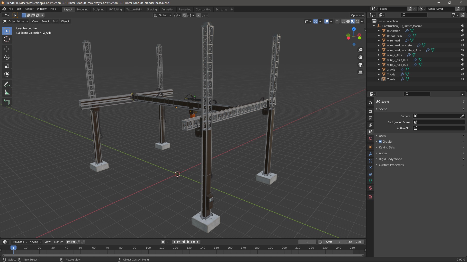 3D model Construction 3D Printer Module