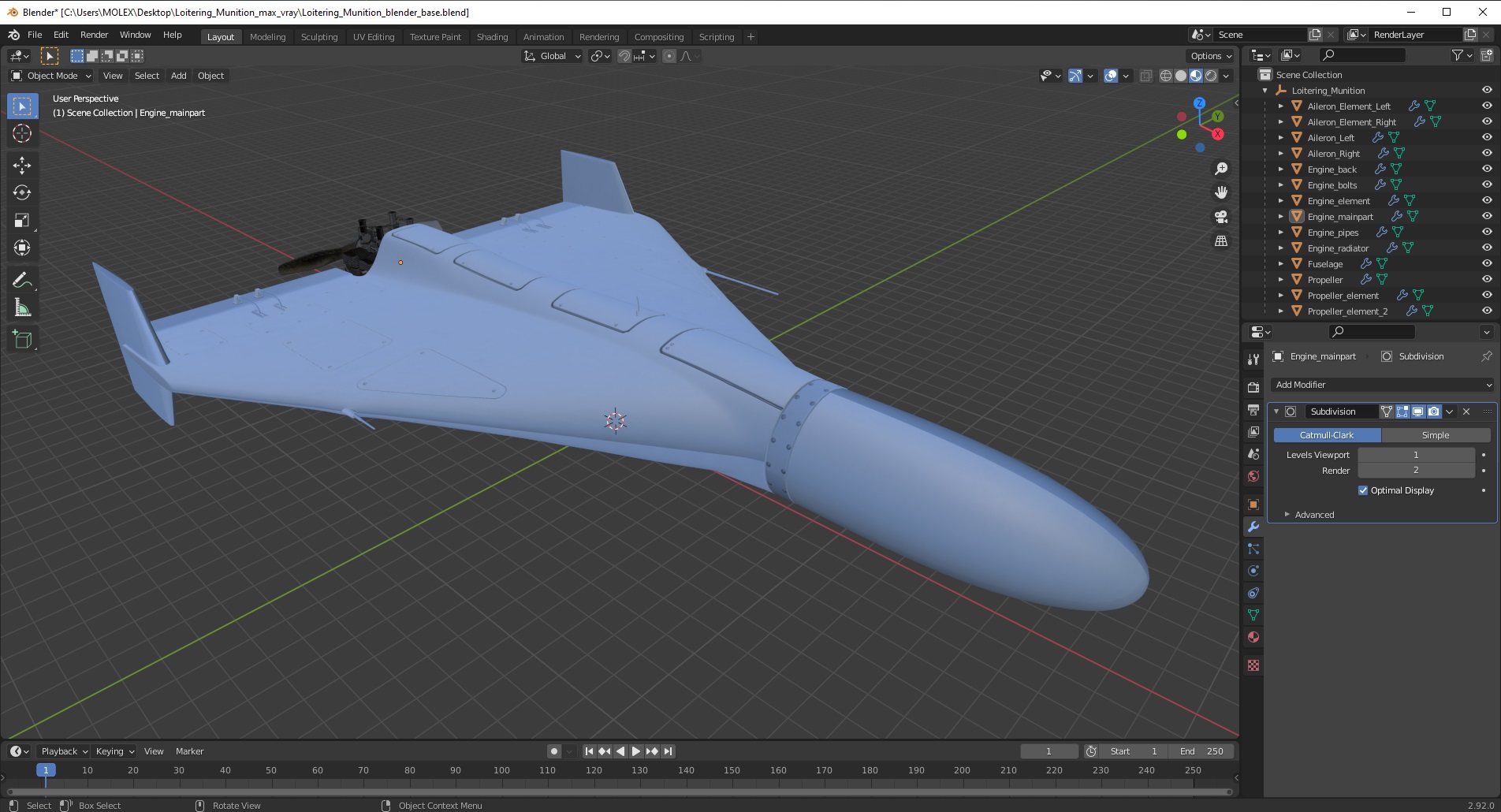 3D Loitering Munition model