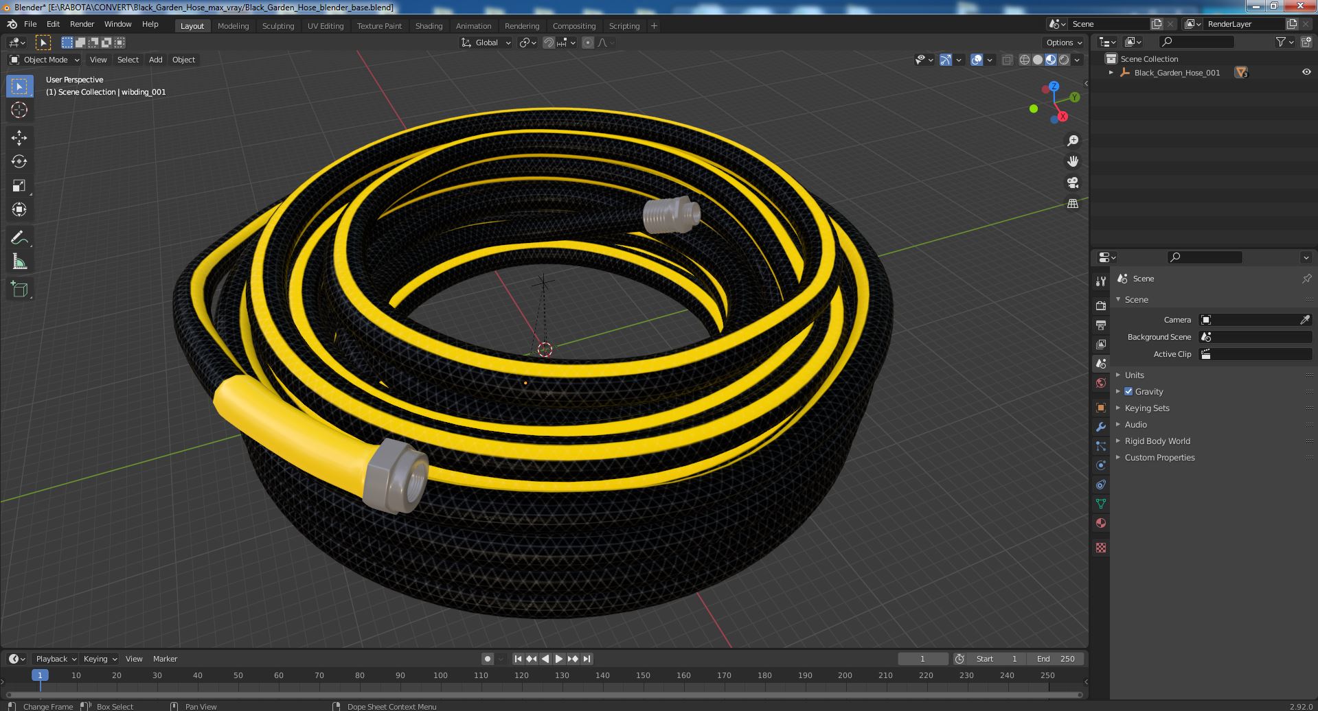 Black Garden Hose 3D