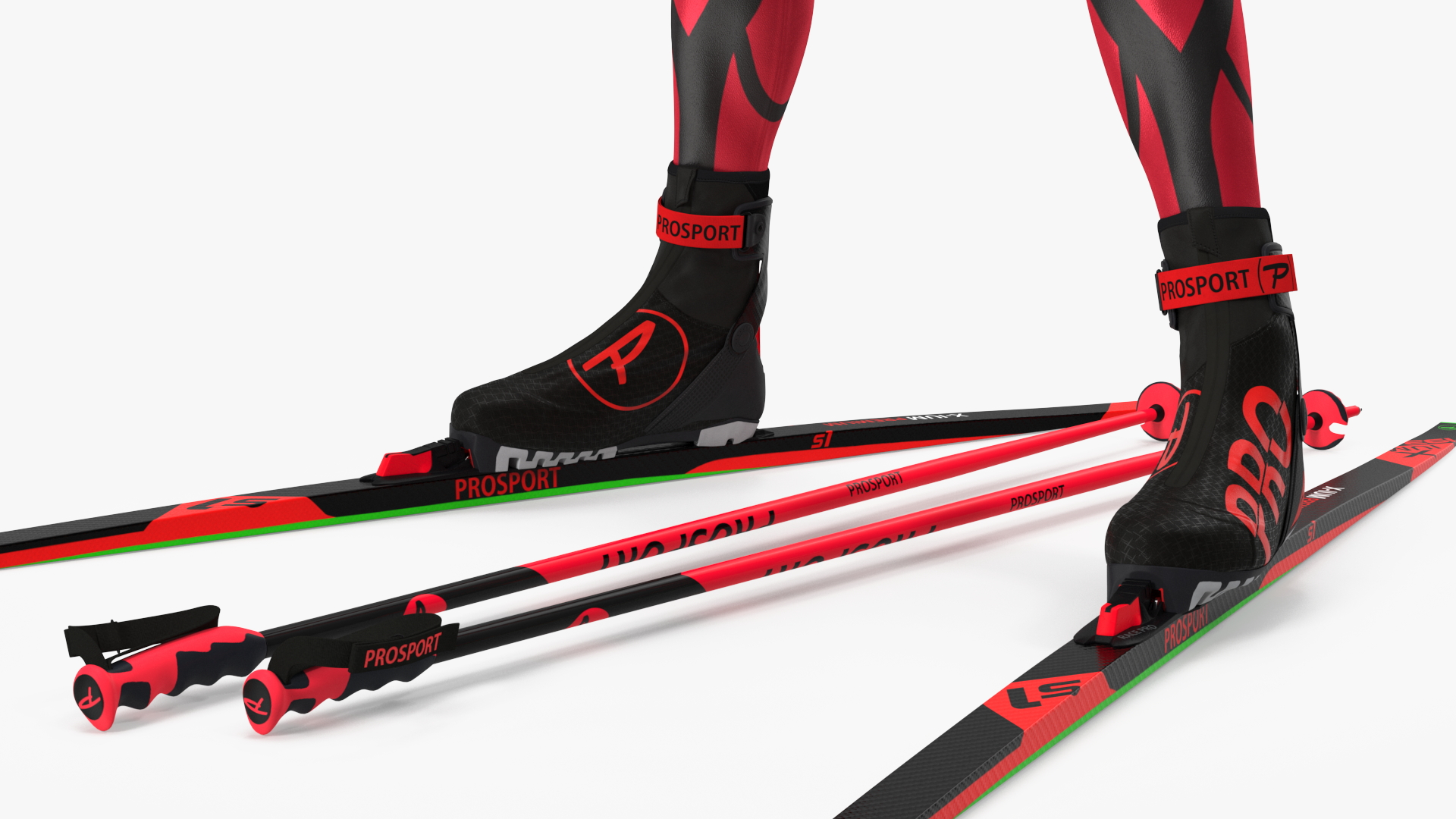 3D Biathlete Fully Equipped Standing Pose model