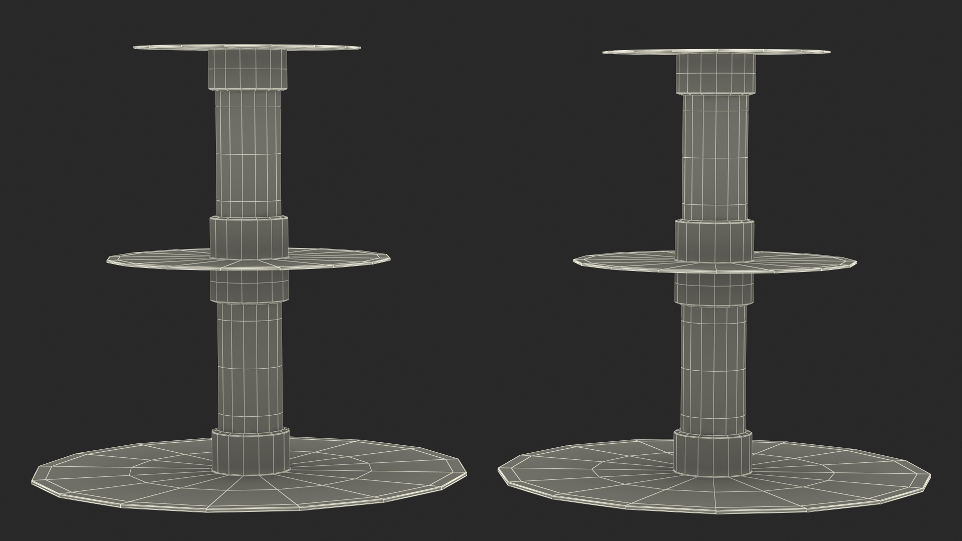 Three Tier Wedding Cake Stand 3D model