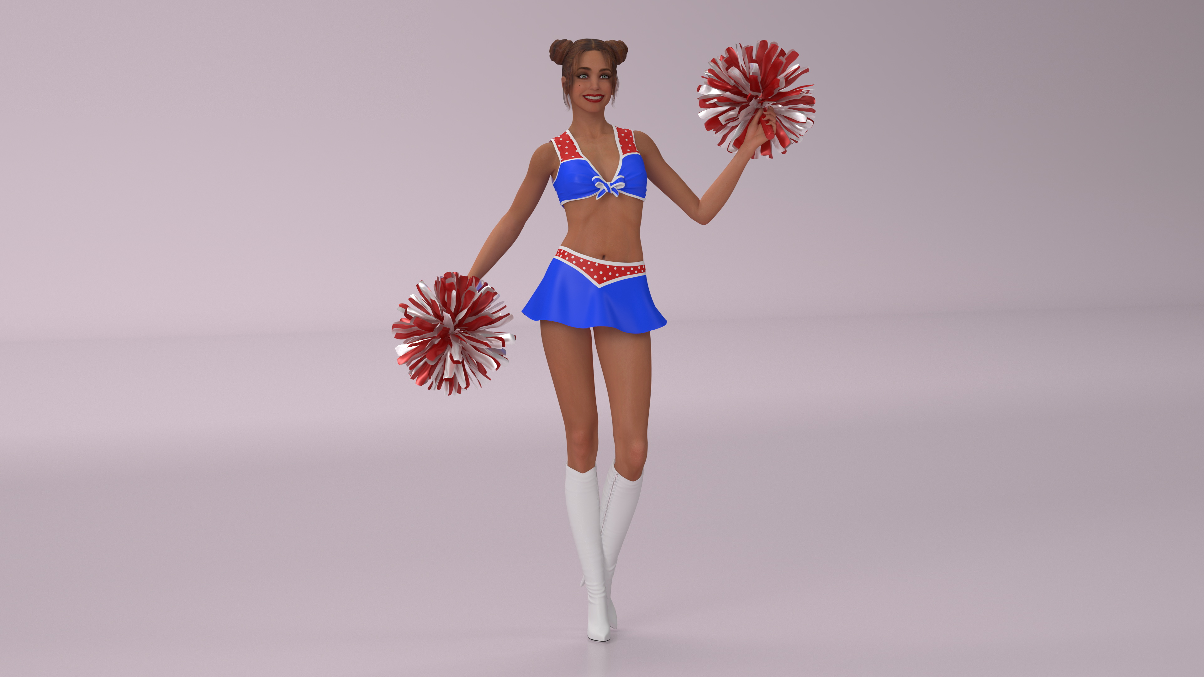 3D model Pompom Dancing European Female