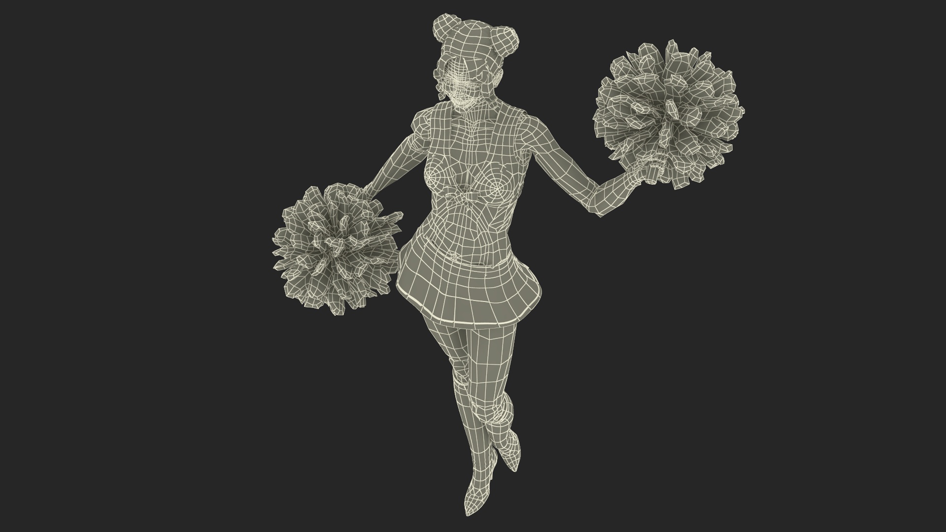 3D model Pompom Dancing European Female