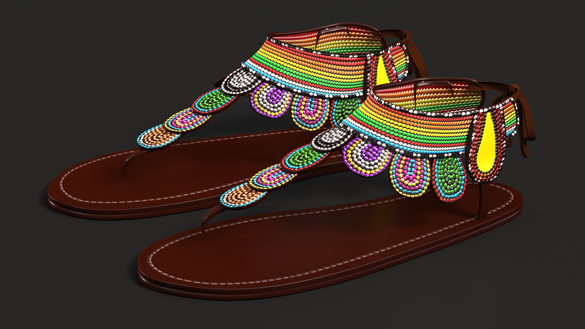 3D African Women Sandals