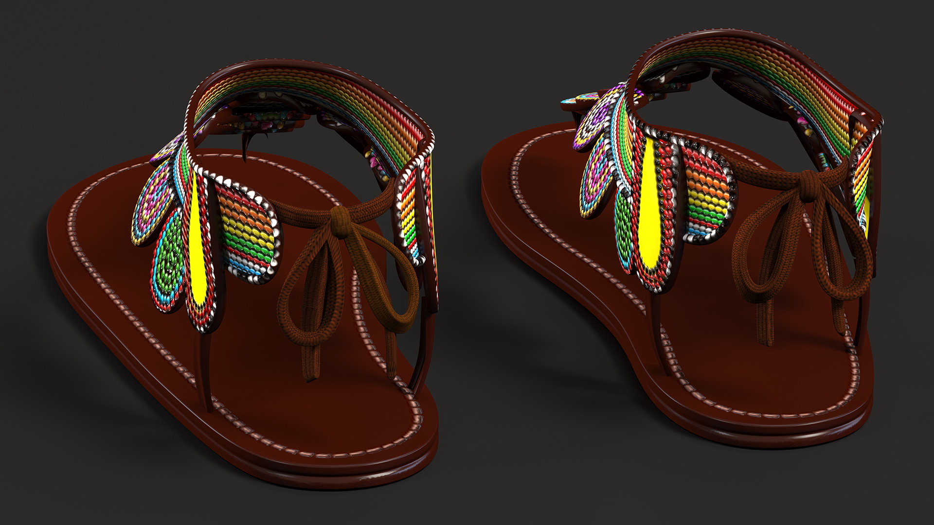 3D African Women Sandals