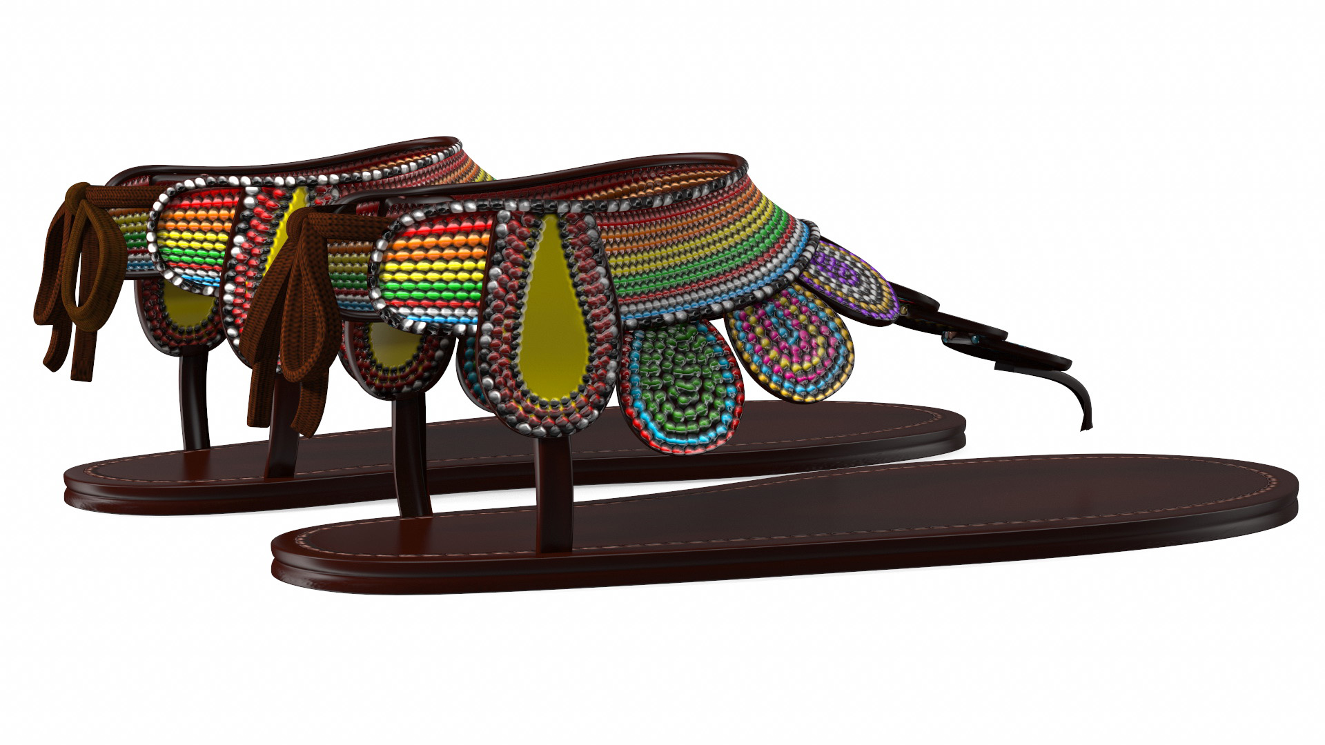 3D African Women Sandals