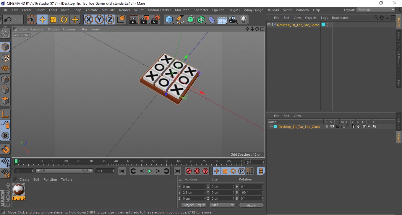 Desktop Tic Tac Toe Game 3D model