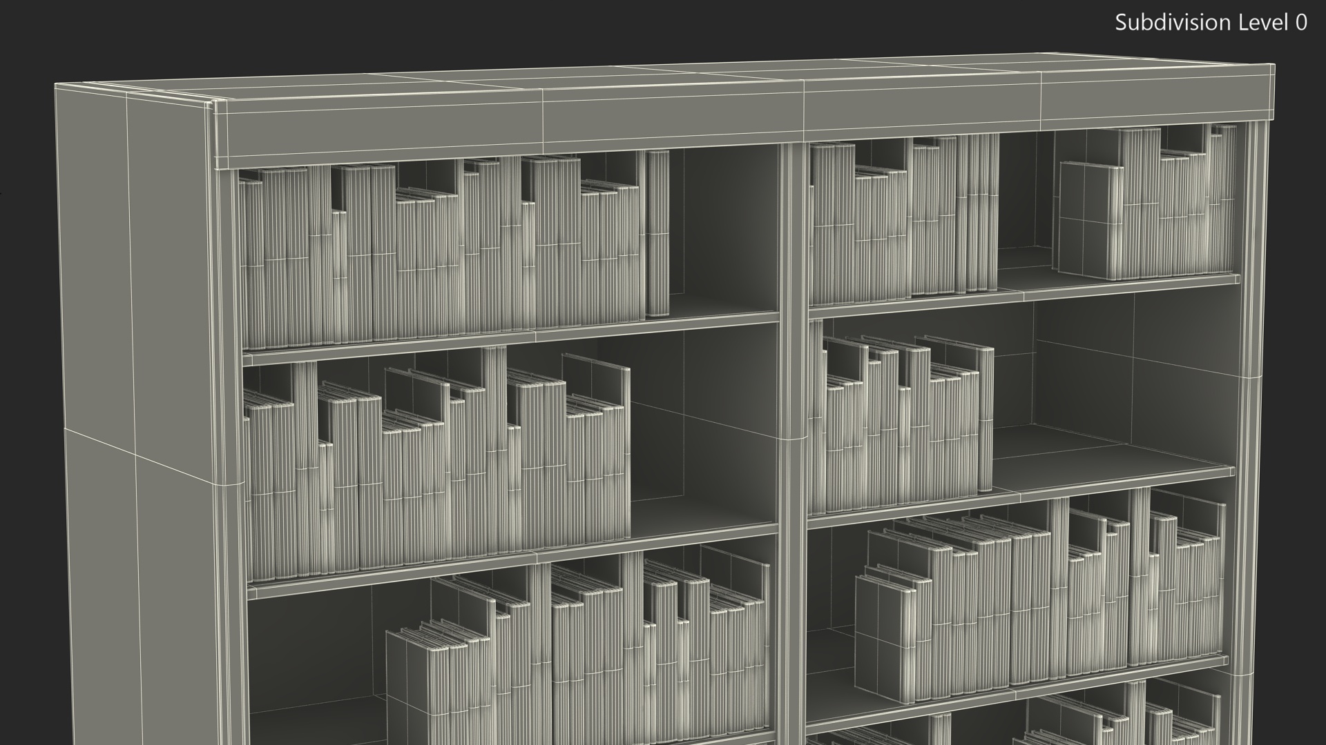 3D model Large Bookshelf