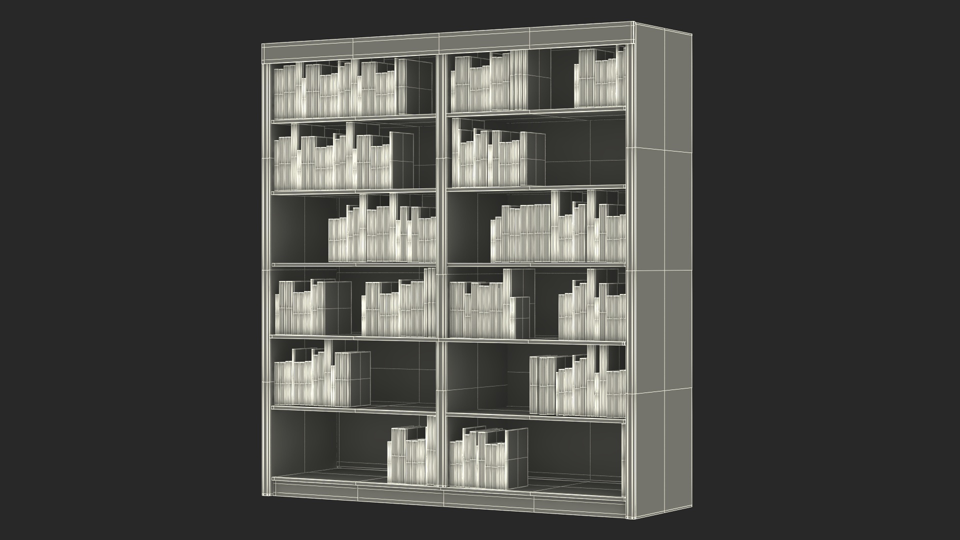 3D model Large Bookshelf