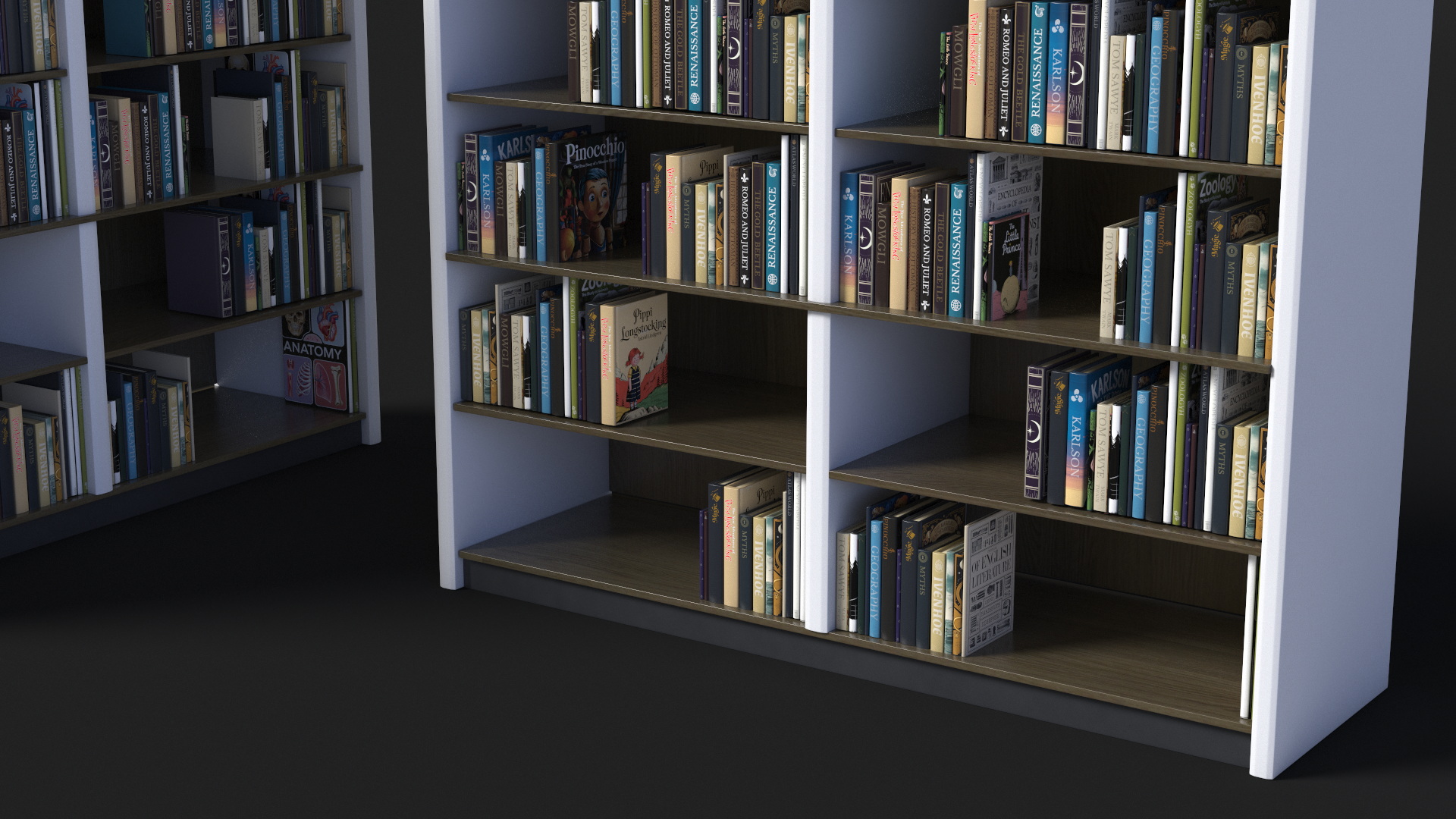 3D model Large Bookshelf