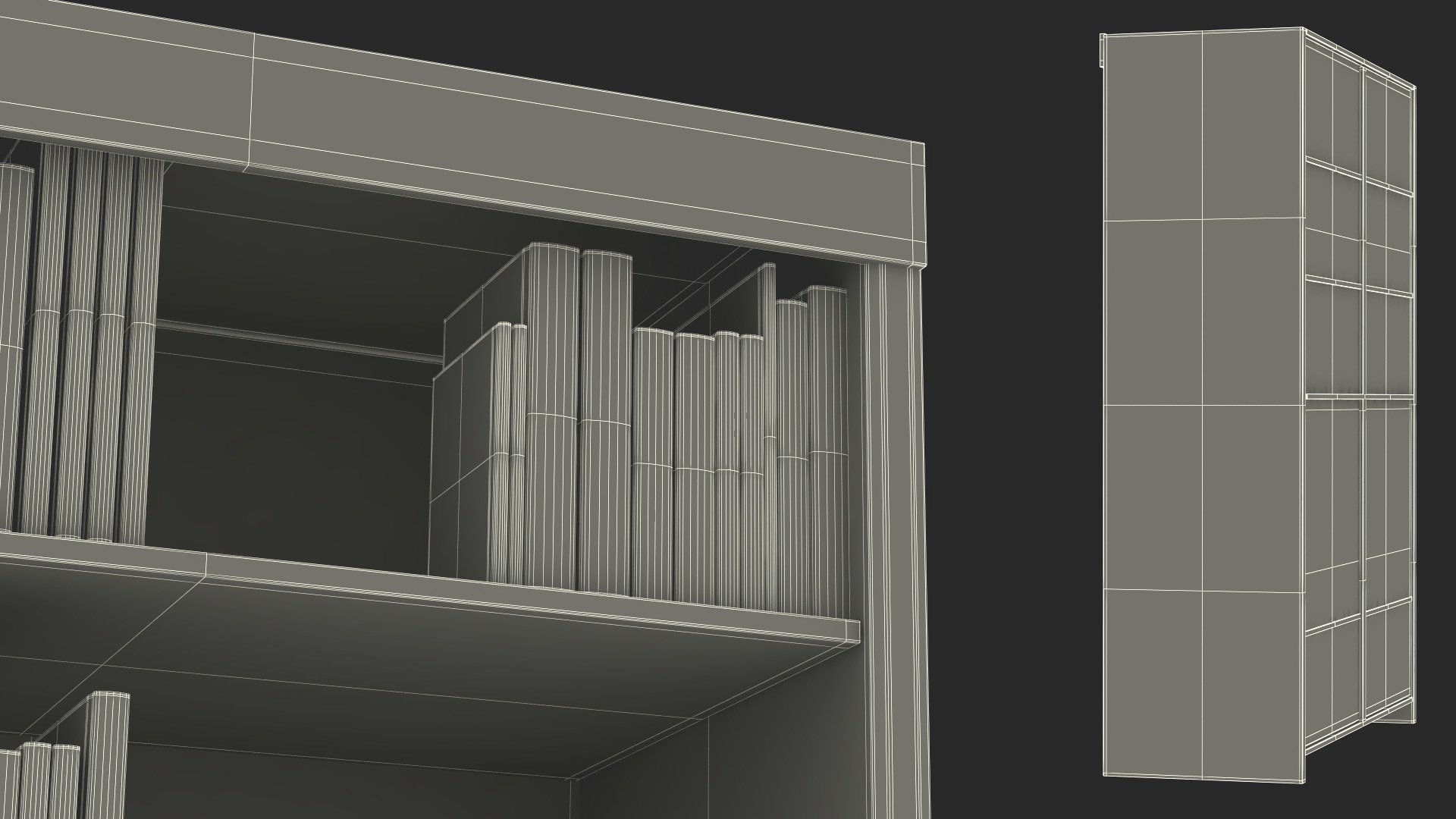 3D model Large Bookshelf