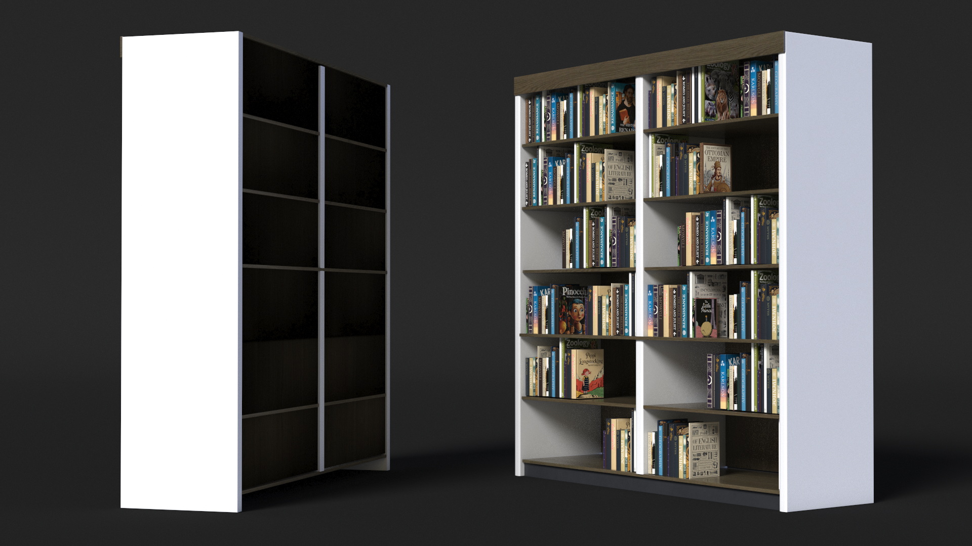 3D model Large Bookshelf