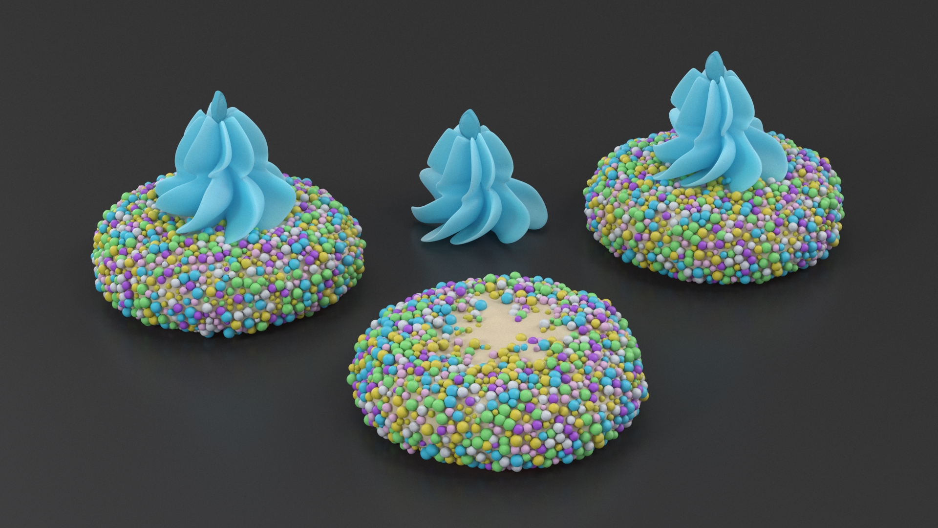 3D Cream Peaks