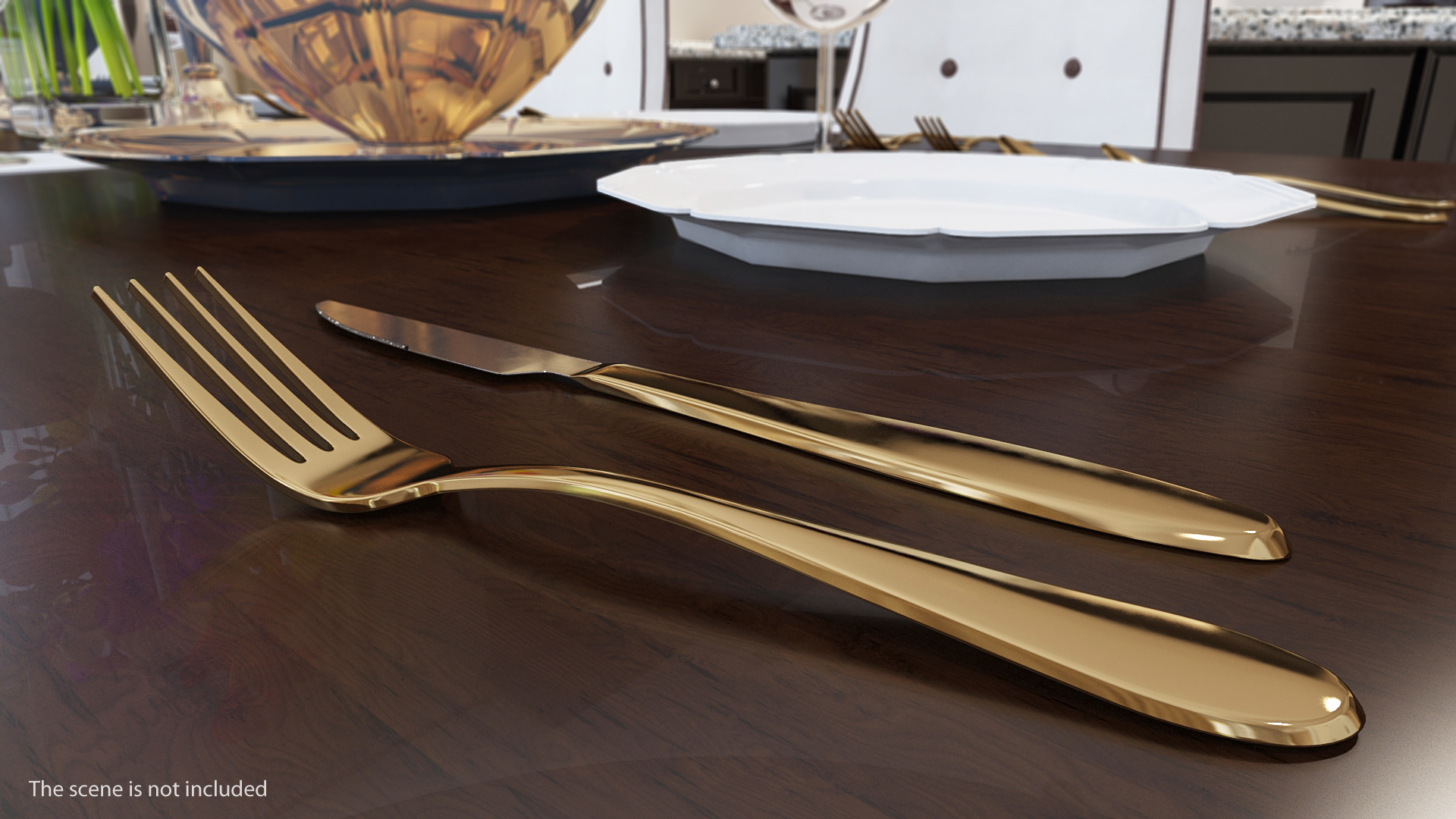 3D Golden Fork