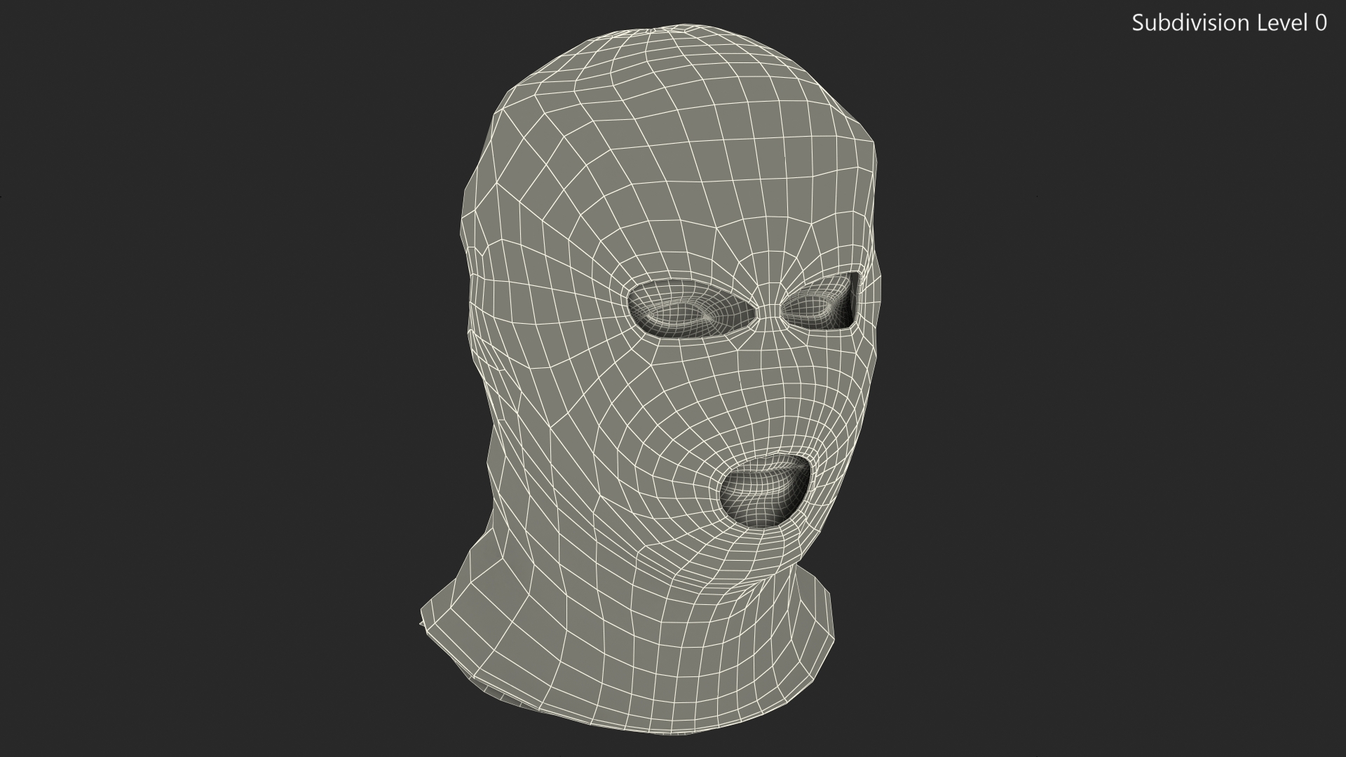 3D model Full Face 3 Hole Balaclava Ski Mask