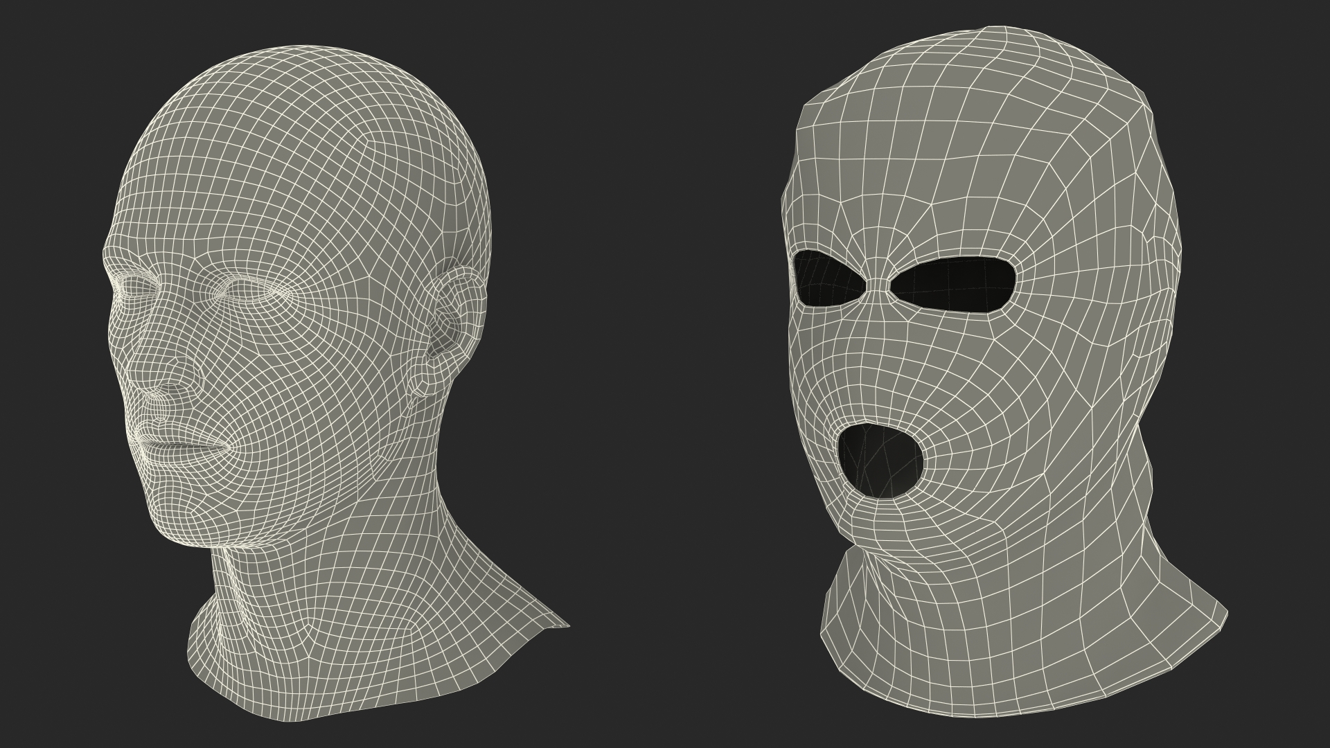 3D model Full Face 3 Hole Balaclava Ski Mask