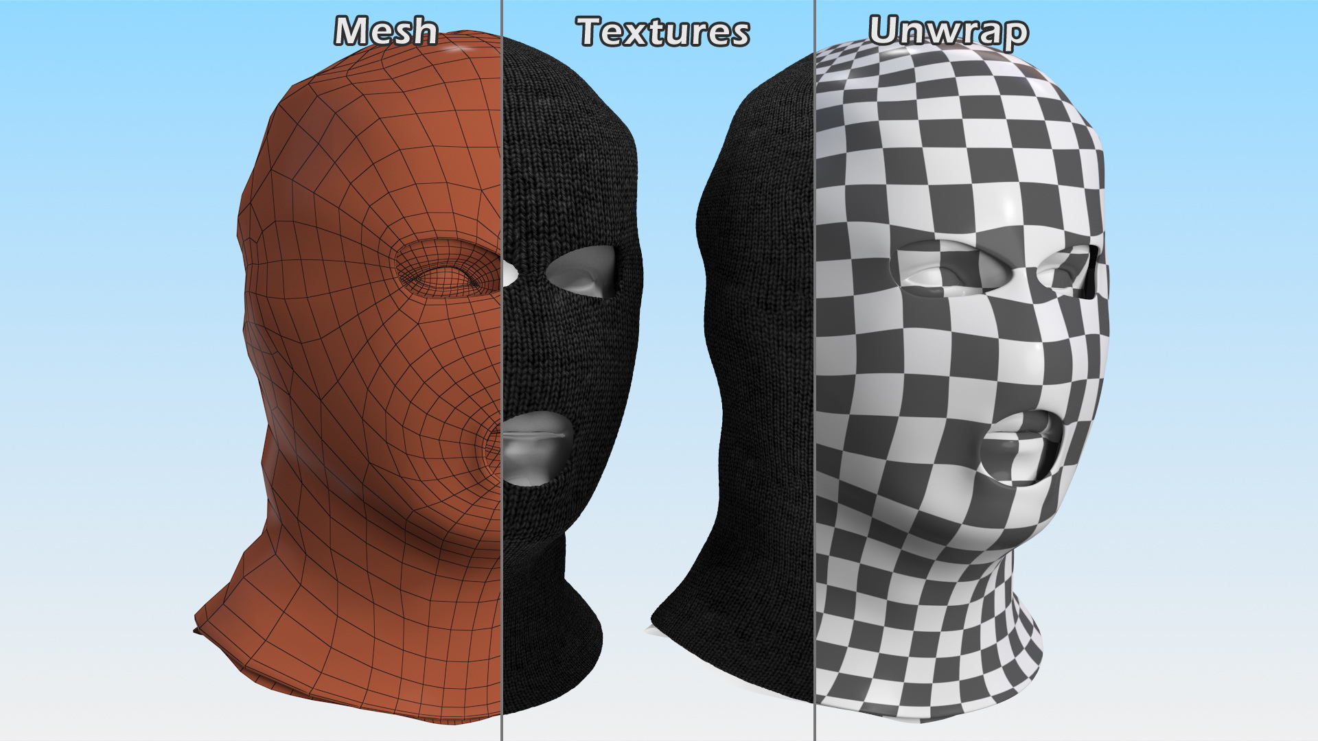 3D model Full Face 3 Hole Balaclava Ski Mask