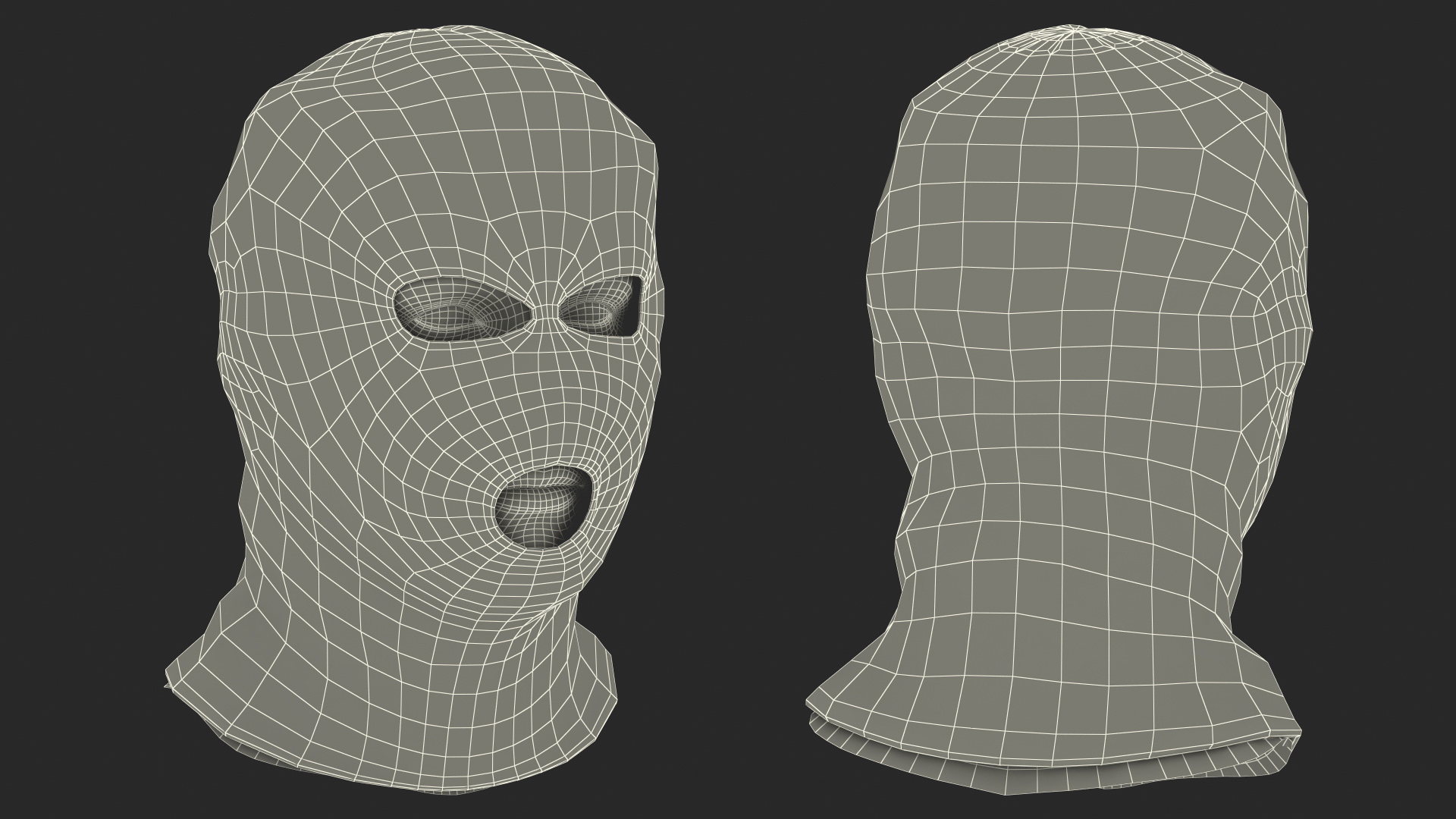 3D model Full Face 3 Hole Balaclava Ski Mask