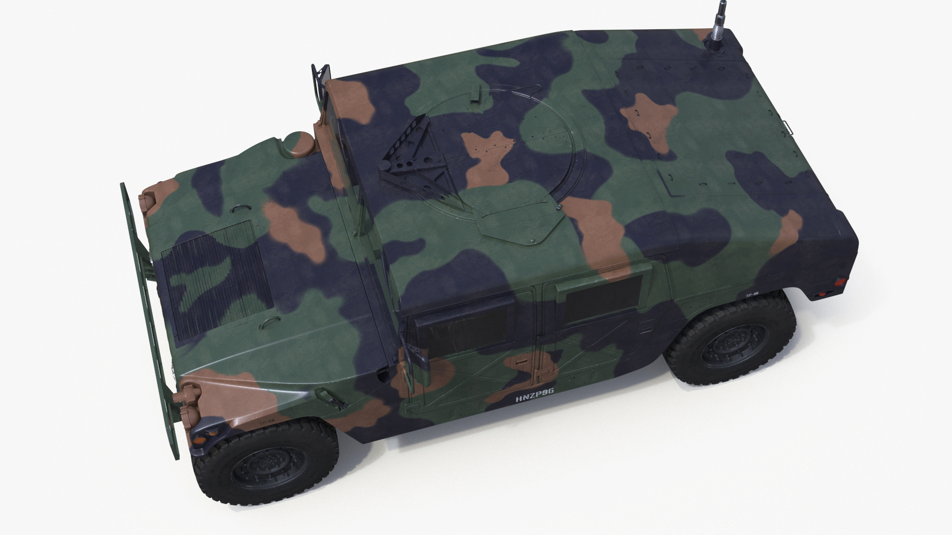 3D Military Off Road Utility Vehicle Humvee Rigged for Maya