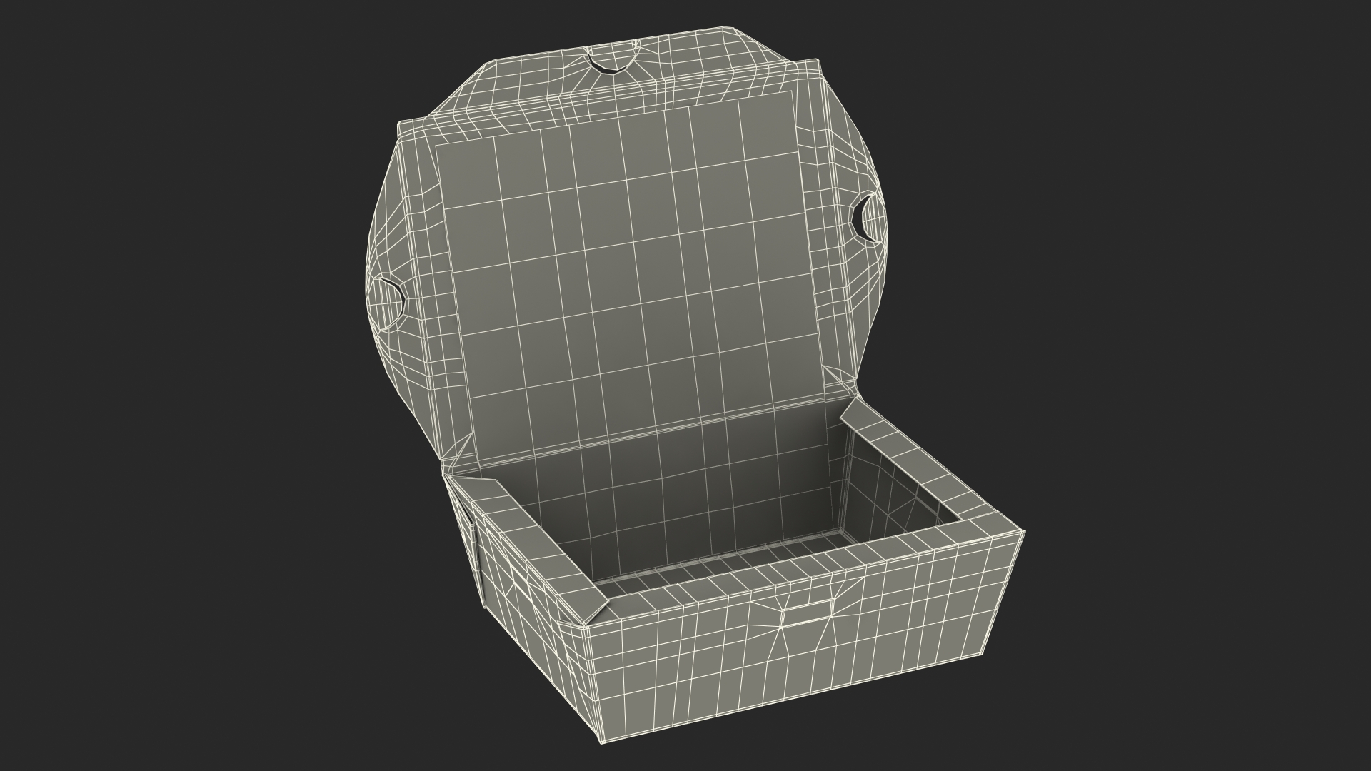 Opened Kraft Food Box with Window Small 3D model