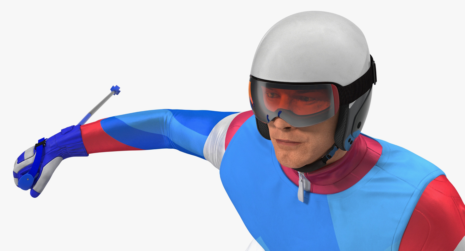 3D Skier Fast Turn Pose Generic model