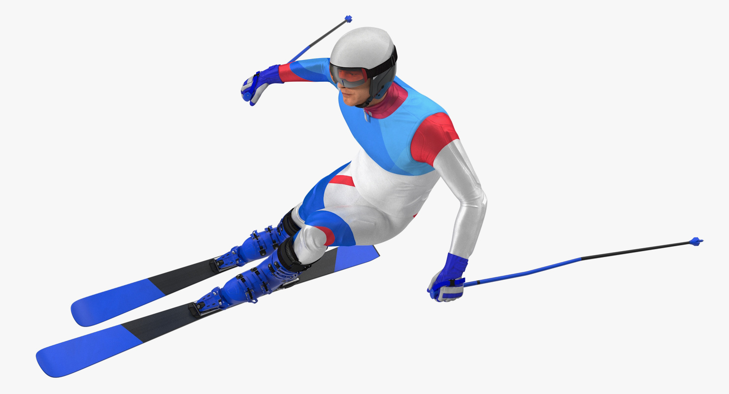 3D Skier Fast Turn Pose Generic model