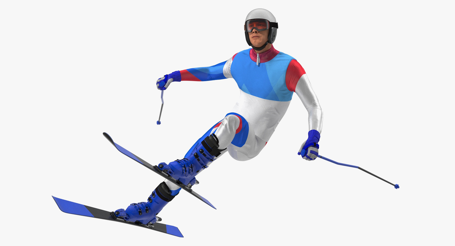 3D Skier Fast Turn Pose Generic model