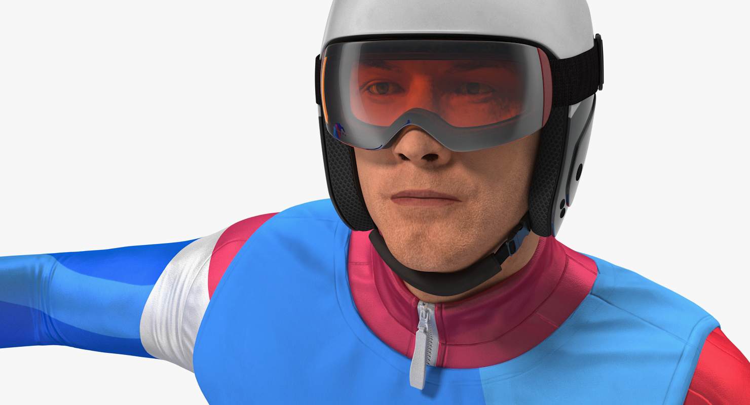 3D Skier Fast Turn Pose Generic model