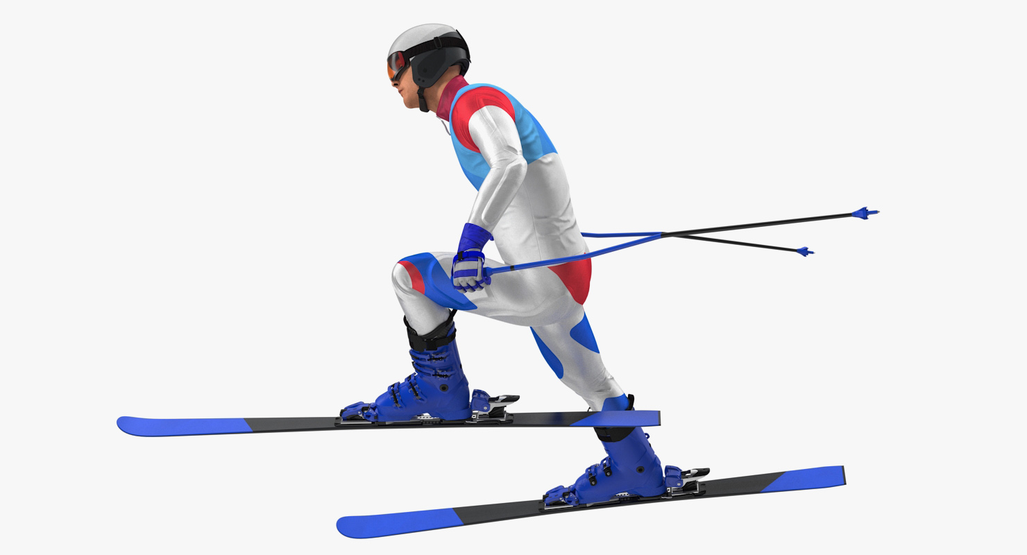 3D Skier Fast Turn Pose Generic model