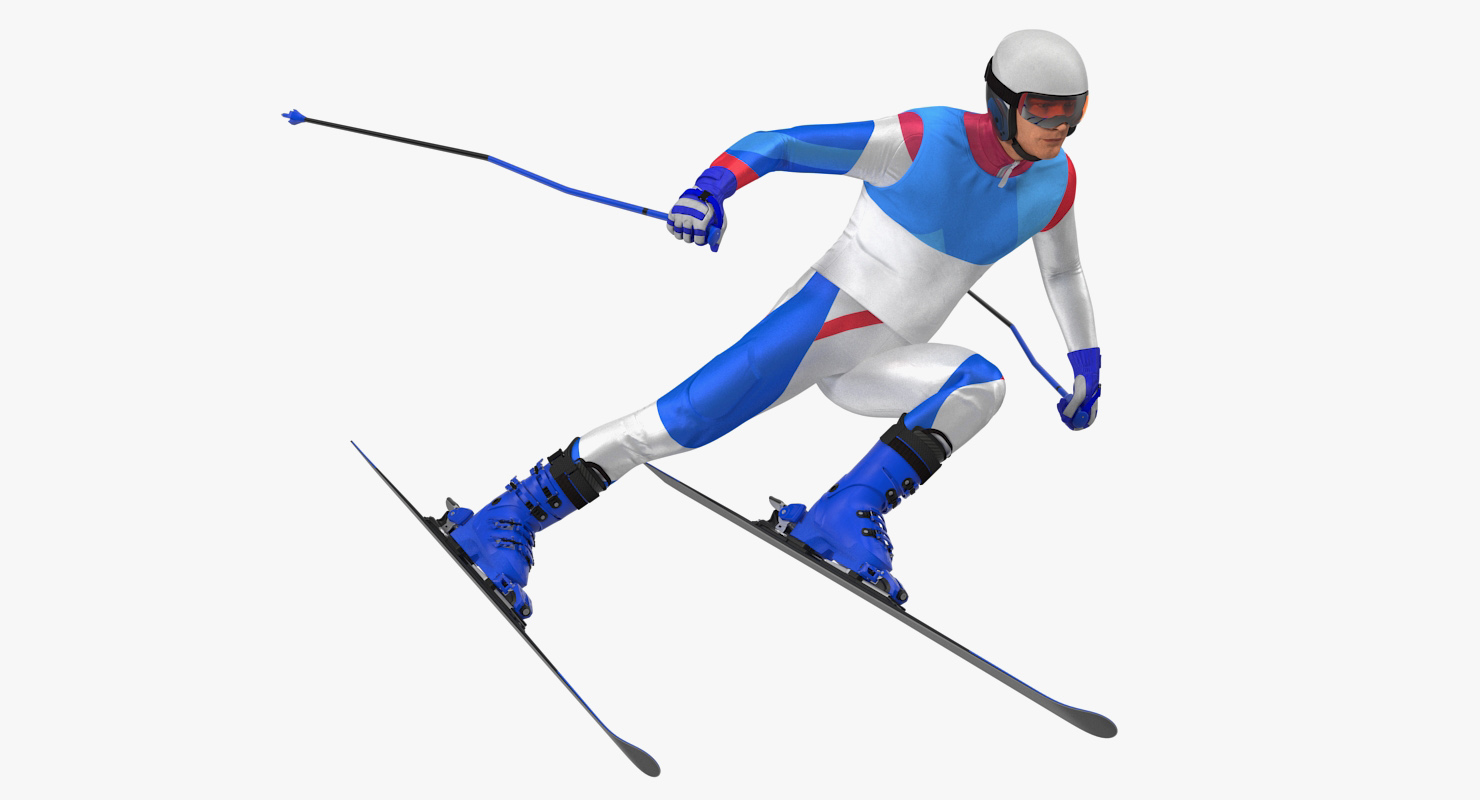 3D Skier Fast Turn Pose Generic model