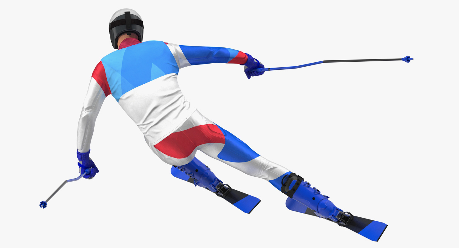 3D Skier Fast Turn Pose Generic model