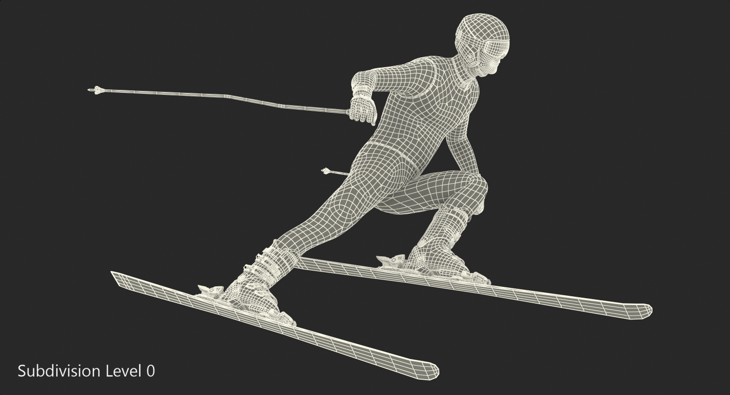 3D Skier Fast Turn Pose Generic model