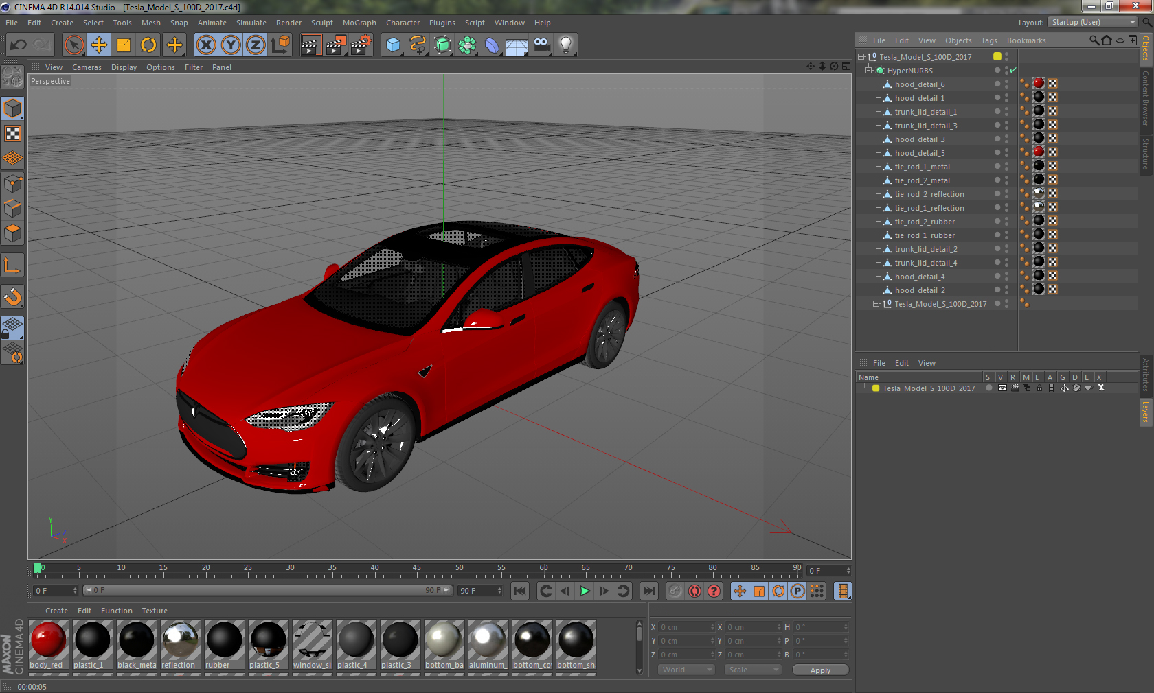 3D Tesla Model S 100D 2017 model