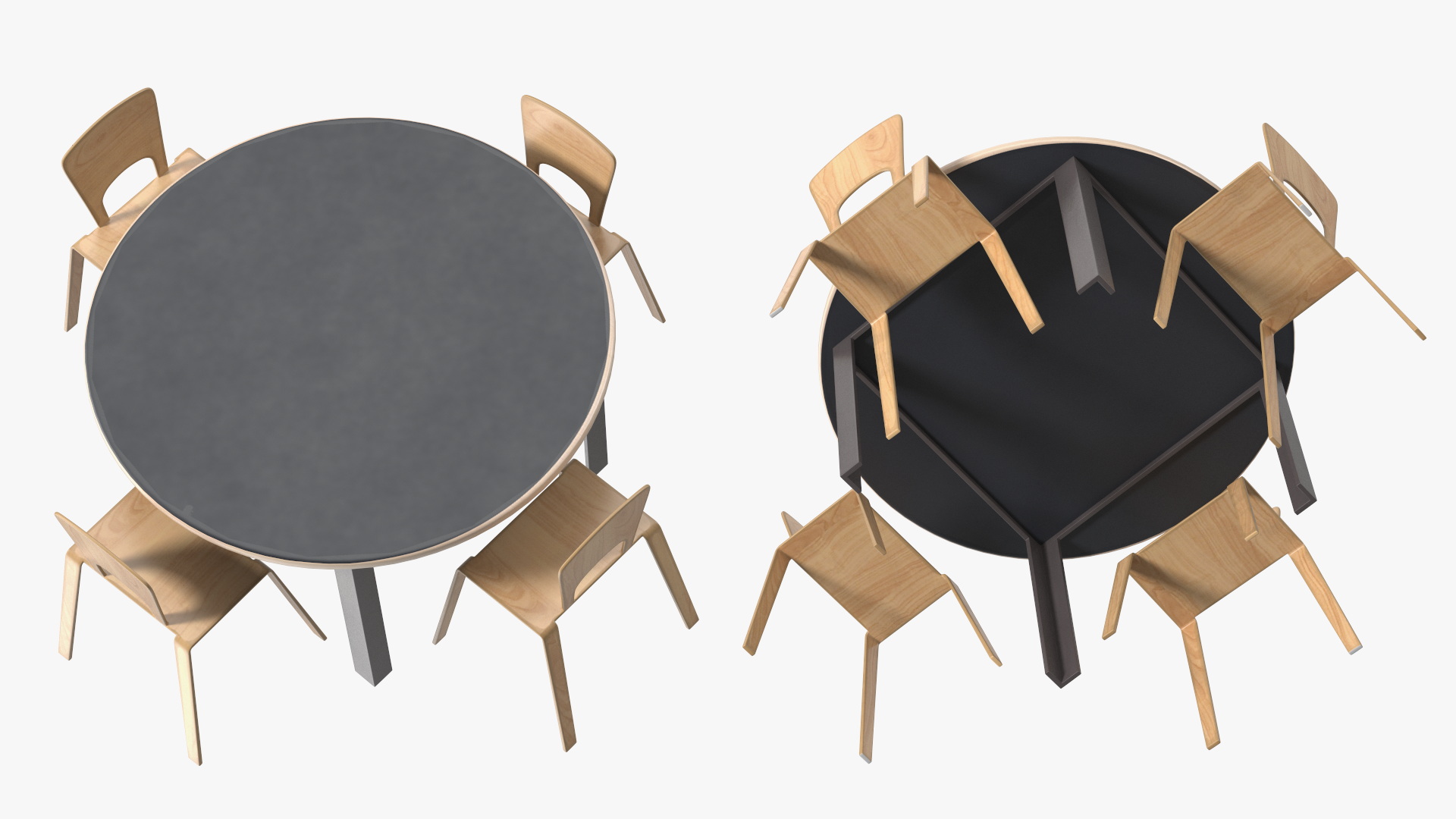 Round Library Table 3D model