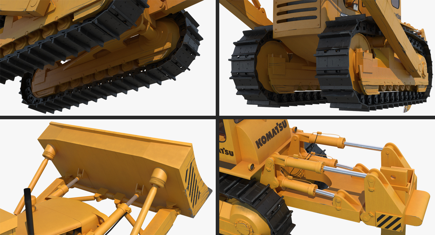 Bulldozer Komatsu Rigged 3D model