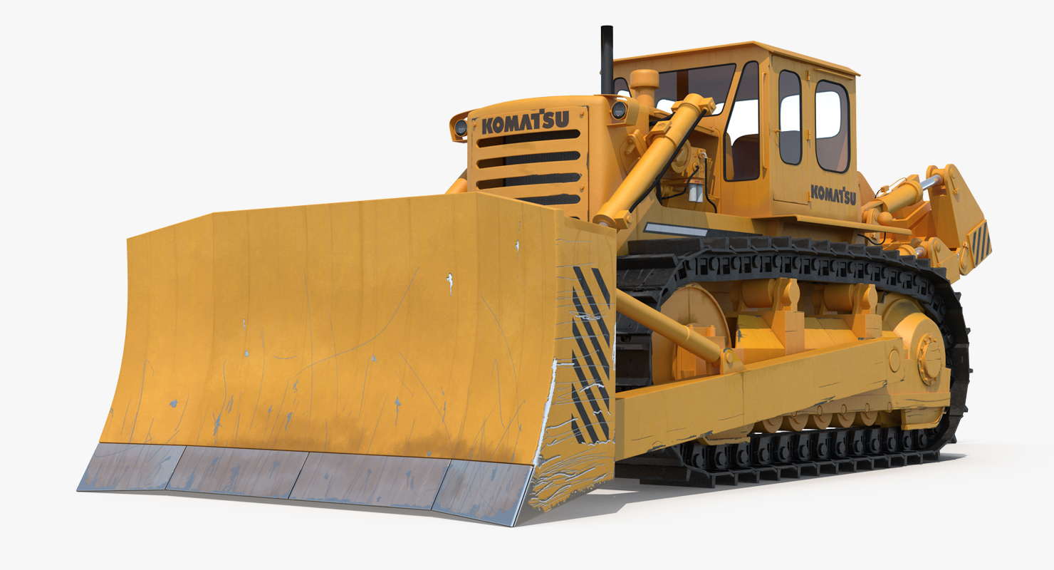 Bulldozer Komatsu Rigged 3D model