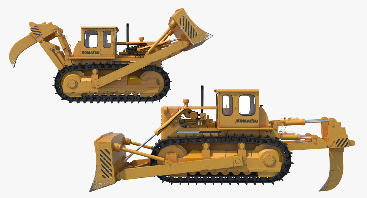 Bulldozer Komatsu Rigged 3D model