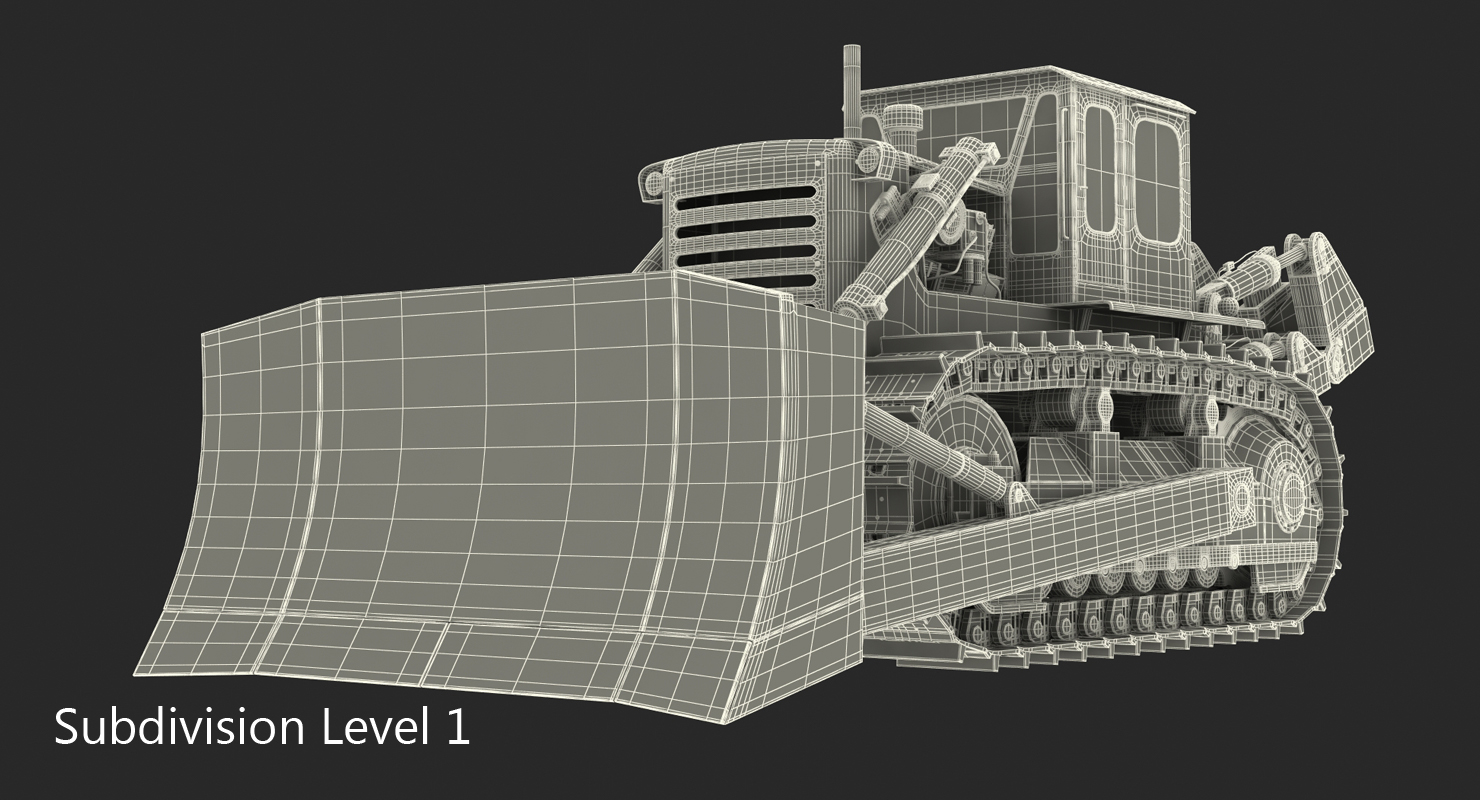 Bulldozer Komatsu Rigged 3D model