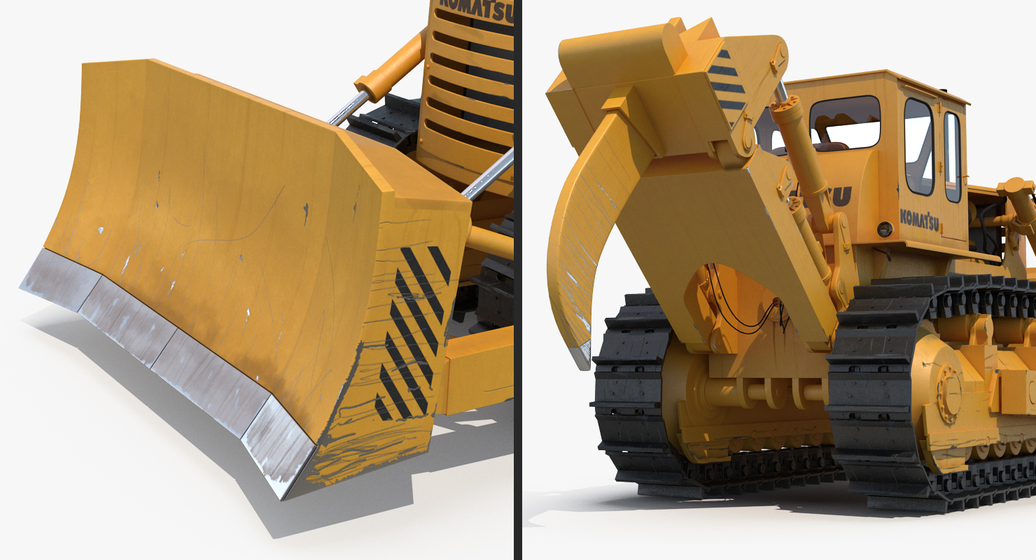 Bulldozer Komatsu Rigged 3D model