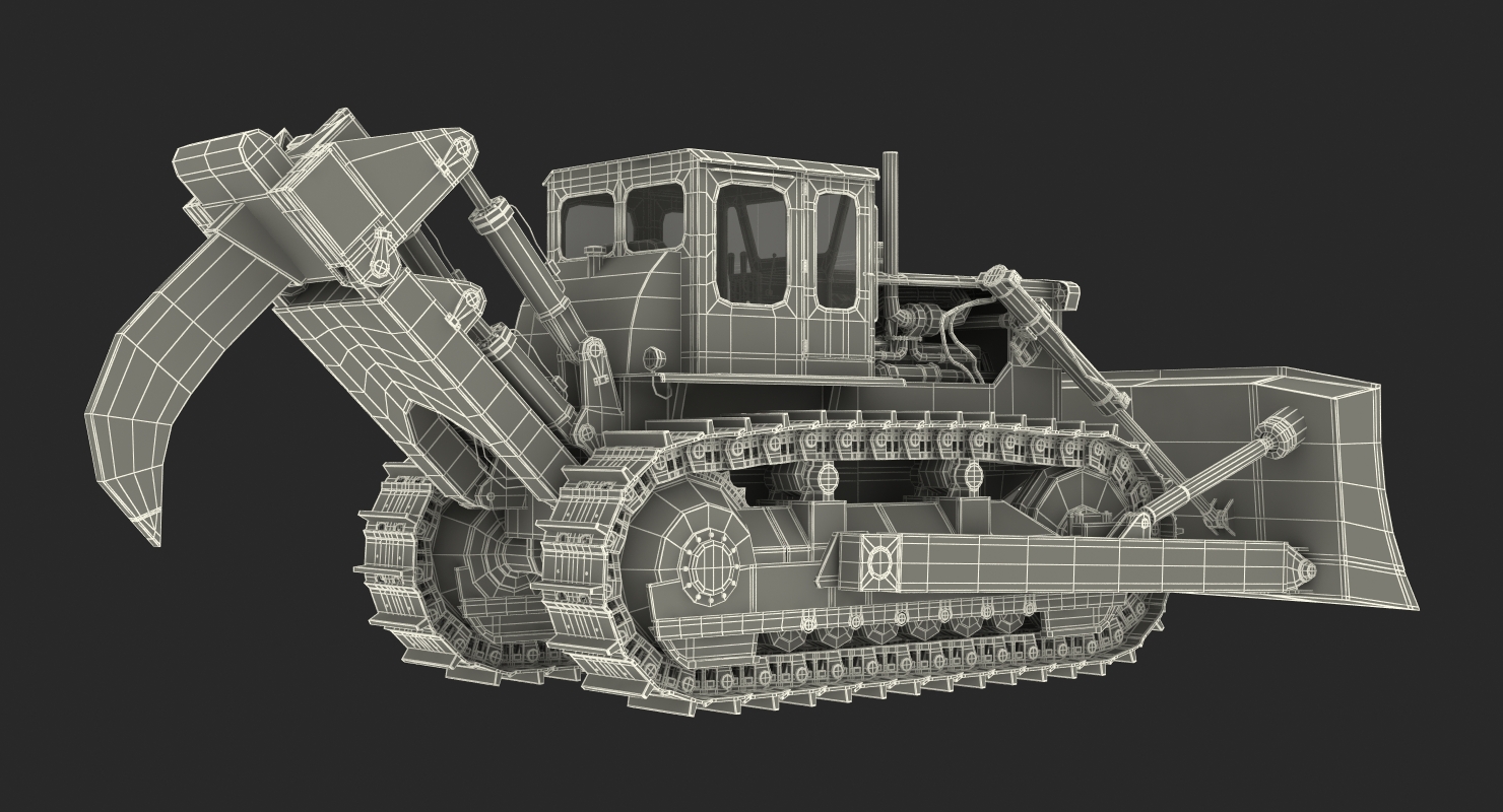 Bulldozer Komatsu Rigged 3D model