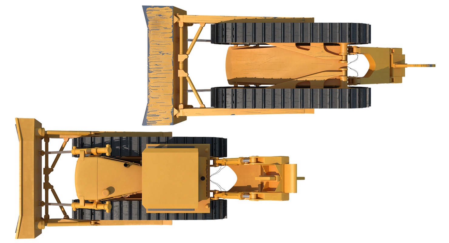 Bulldozer Komatsu Rigged 3D model