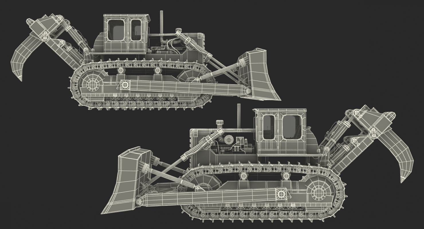 Bulldozer Komatsu Rigged 3D model